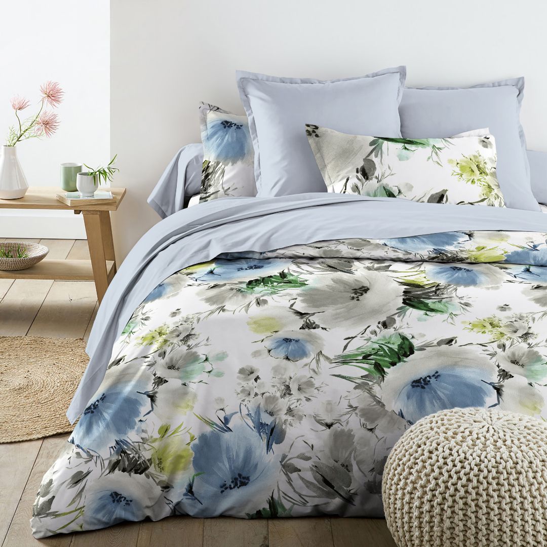 St. Pierre Blue Blooming Duvet Cover Set