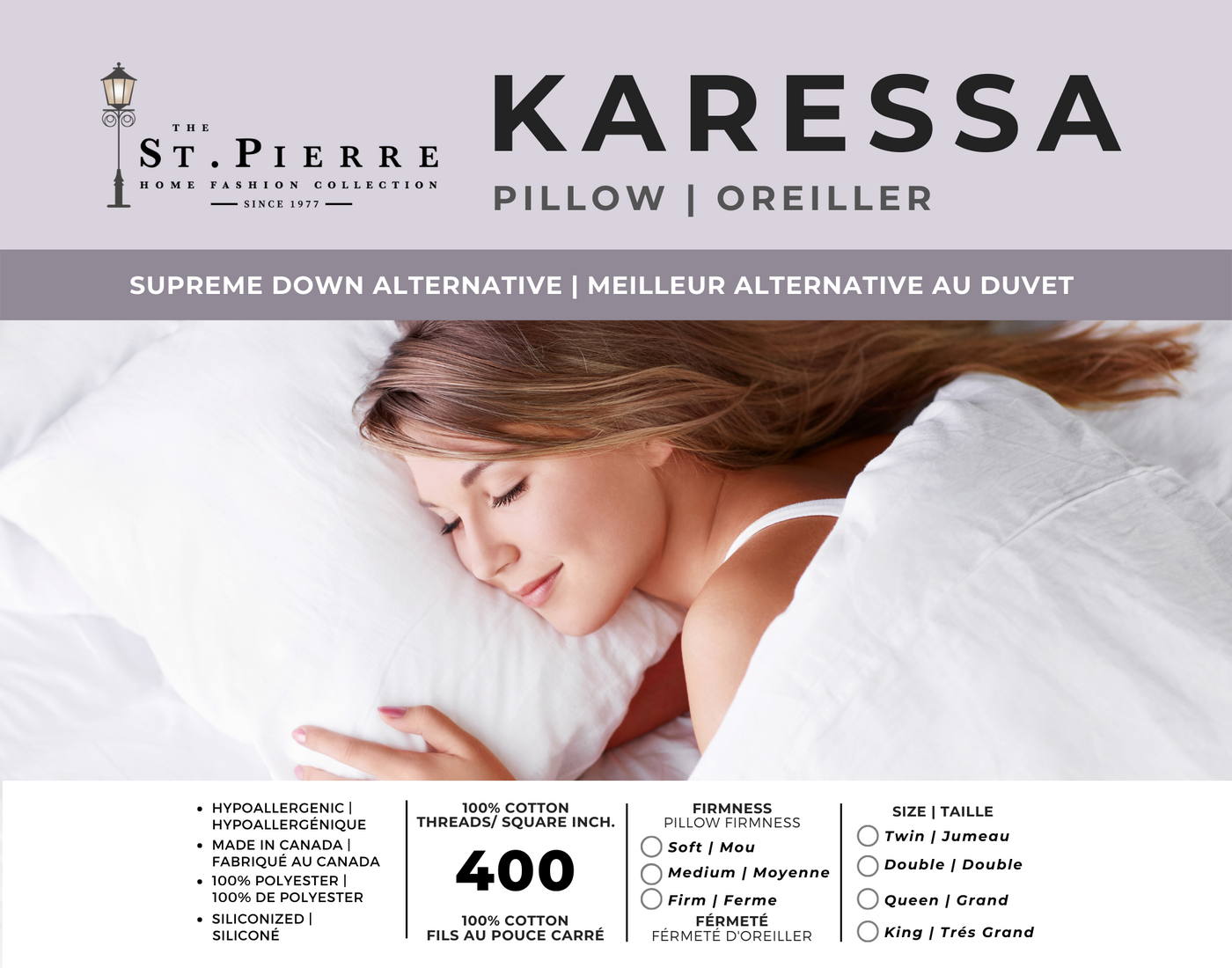 St. Pierre Karessa Down Alternative Pillow